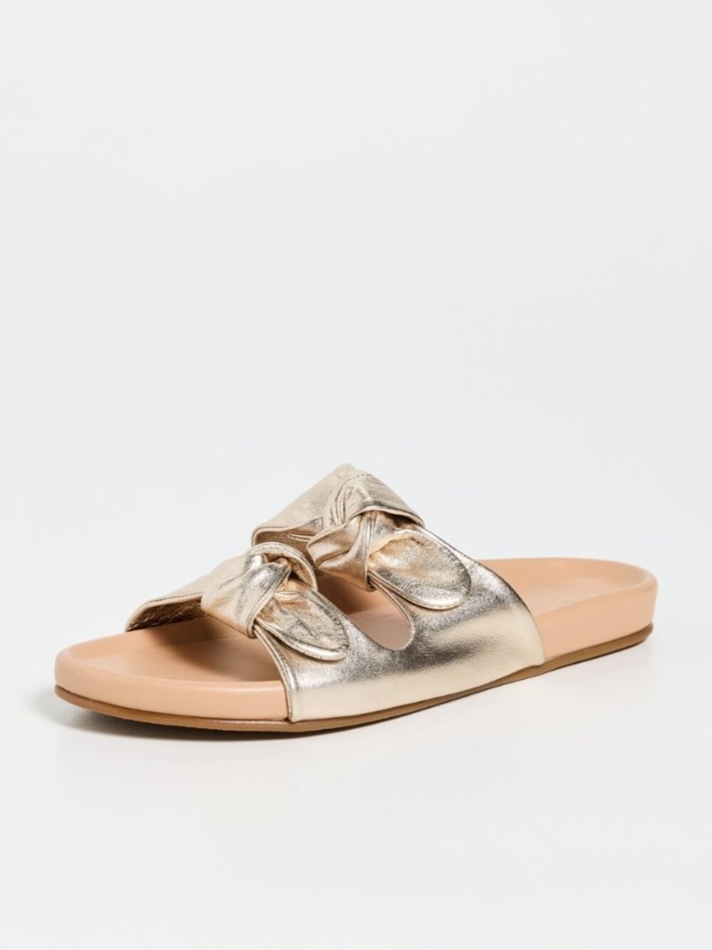 $320 BEEK Coquette Sandals METALLIC GOLD NUDE SLIDE SLIP ON LEATHER 7 (DD5)